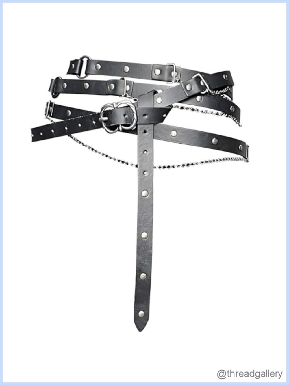 Medieval Faux Leather Metal Chain Waist Belt Adjustable Renaissance Cosplay